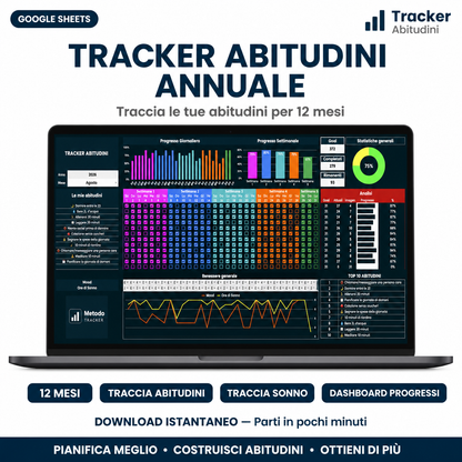 Tracker Abitudini in Italiano per Google Sheets / Excel (Anno 2026)